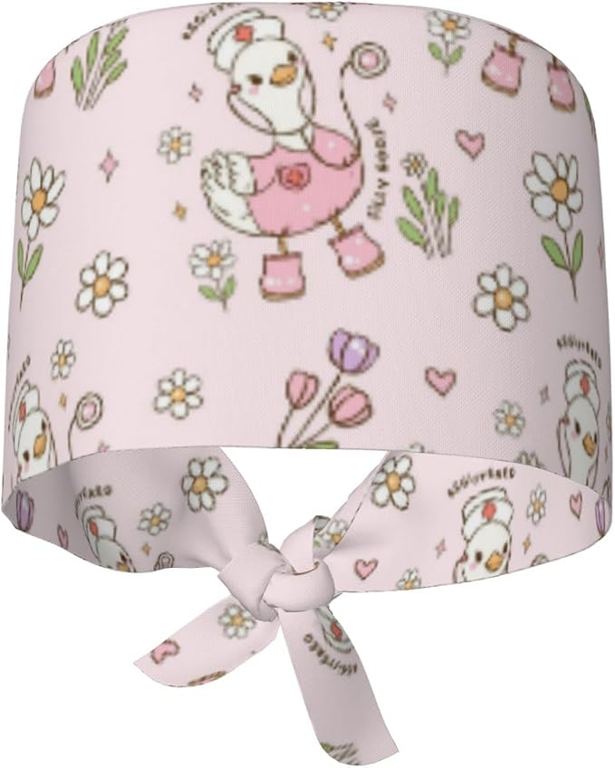 Adjustable Scrub Cap with Buttons & Sweatband, Working Hat with Elastic Tie Back - Image 9