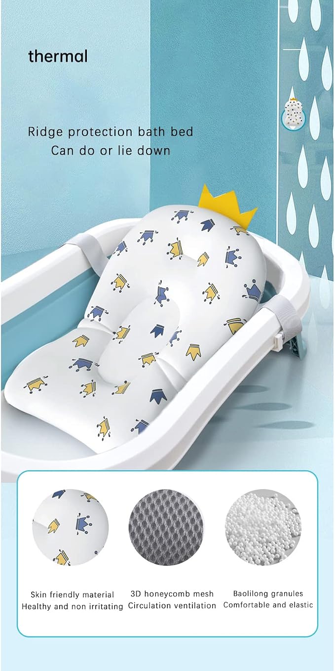 Baby Bath Cushion Pad Newborn Bathtub Mat Infant Bath Supporter Net Baby - Image 3