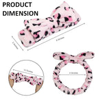 Huachi Pink Leopard Soft Microfiber Spa Headbands - Image 2