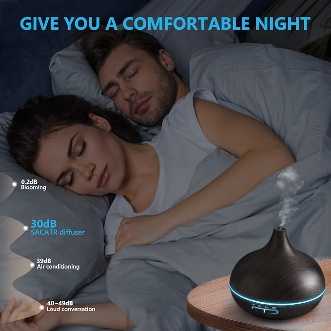 SACATR 550ml Oil Diffuser with 15x10mL Essential Oils, Ultrasonic Technology - Image 5