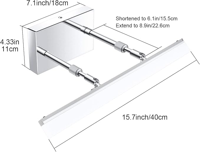 Aipsun 15.7 inch LED Vanity Lights Adjustable Bathroom Wall Light Bathroom - Image 7