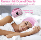 Sleep Cap Bonnet for Sleeping Black Women, Adjustable Cooling Ice Silk Lined - Image 3
