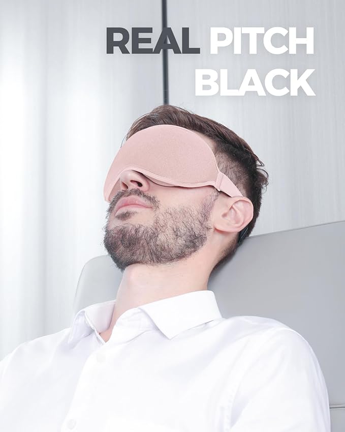 MZOO Luxury Sleep Mask for Back, Side Sleeper, Complete Light Blocking Sleeping - Image 3