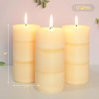 3x6 Inches Jasmine Scented Pillar Candles Ivory White Hand-Poured Long Burning - Image 5