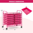 Giantex 12 Drawers Rolling Cart, Mobile Storage Drawer Cart, Classroom - Image 3