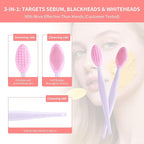 3 Pcs Lip Scrub Brush with Silicone Facial Cleansing Brush, Removing Blackhead - Image 2
