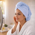 100% Turkish Cotton Hair Towel Wrap 2 Pack – Oeko-TEX Certified Quick Dry Turban - Image 2