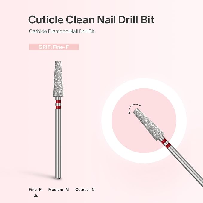 MelodySusie 4mm Long Tapered Barrel Cuticle Clean Nail Drill Bit 3/32'' - Image 4