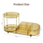 Rotating Makeup Organizer for Vanity, 2 Perfume Trays - Image 7