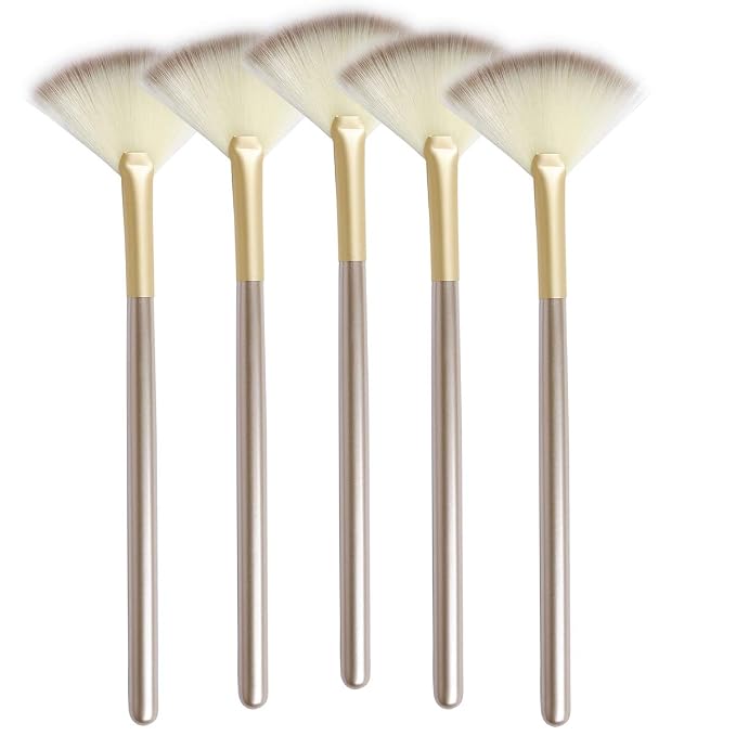 Slim Soft Facial Fan Brush, Makeup Cosmetic Multi Use, Mask Acid Applicator by Veibeau+Makeup