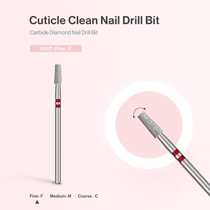 MelodySusie 3mm Short Tapered Barrel Cuticle Clean Nail Drill Bit 3/32'' - Image 4