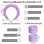 Spa Headbands for Washing Face Wristband Set Sponge Makeup Skincare Headband - Image 2