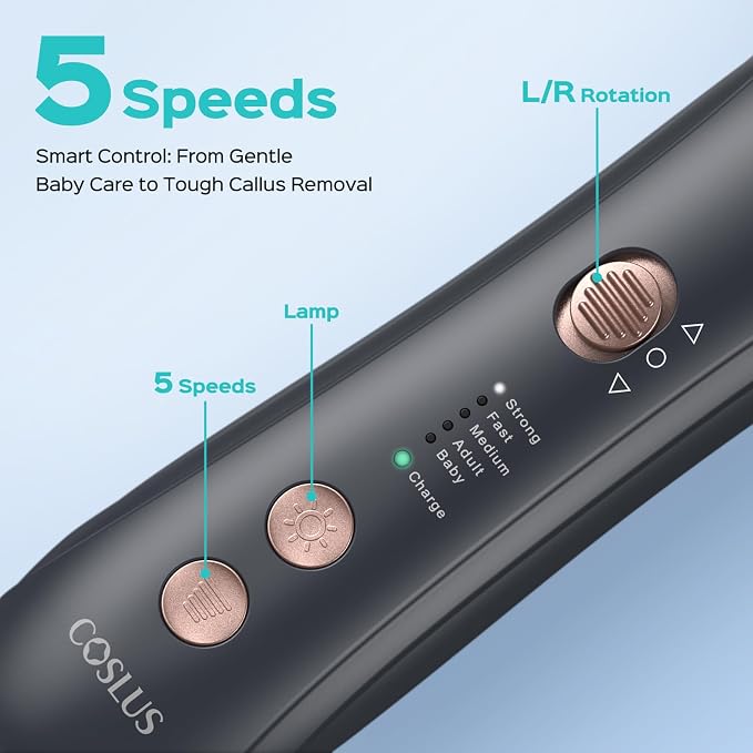 COSLUS C43 Professional Manicure Pedicure Kit, 5-in-1 Electric Nail File - Image 5