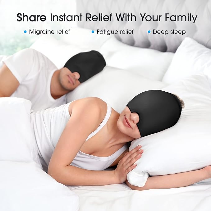 ONLYCARE Migraine Relief Cap, Soothing Migraine Mask, Upgraded Odorless Gel Ice - Image 6
