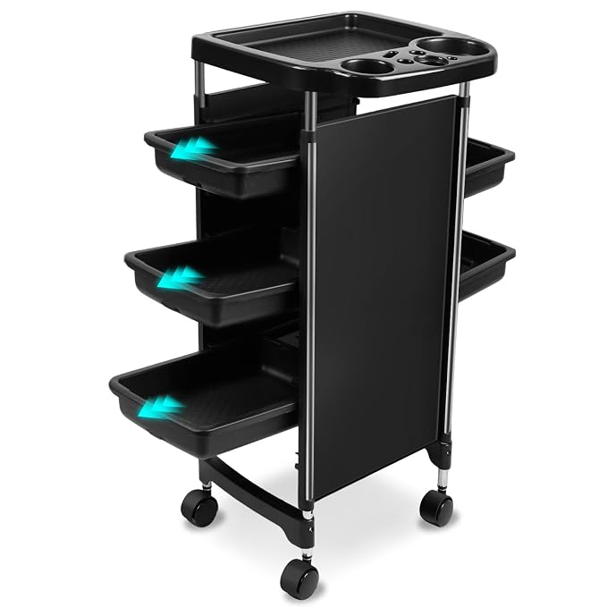 Professional Salon Trolley Cart, 5-Drawer Rolling Storage Organizer, 35.4" by HYZSWGC