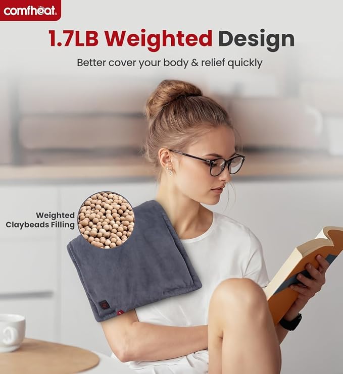 Portable Heating Pad with 5000mAh Battery Powered, 1.7LB Weighted Heat Pad - Image 4
