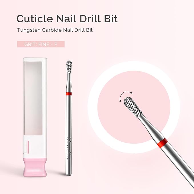 MelodySusie Cuticle Clean Nail Drill Bit, Professional Safety Carbide Under - Image 2