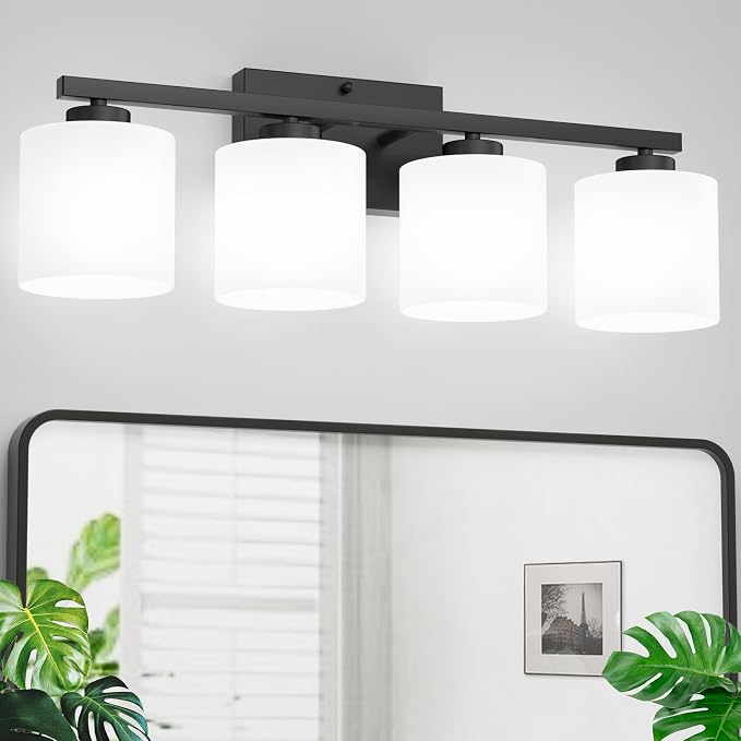 Honesorn 4-Light Vanity Lights, Matte Black by Honesorn