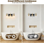 Asnxcju 3-Light Black and Gold Bathroom Light Fixtures, Vanity Lights - Image 6