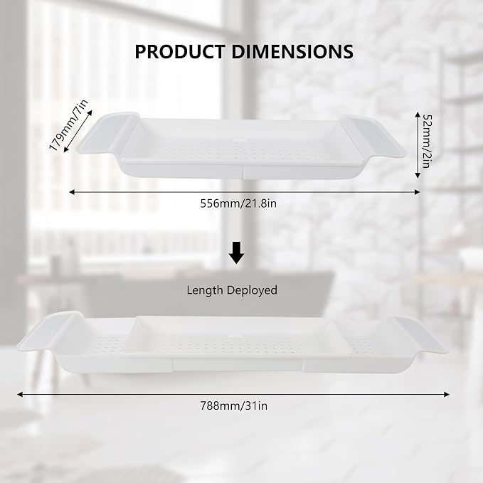 Bath Tub Tray - Stretchable, Strong Load-Bearing, Anti-Slip Design - Ultimate - Image 6