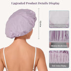 Shower Cap for Women Waterproof Reusable, Large Shower Cap Non-Slip - Image 2