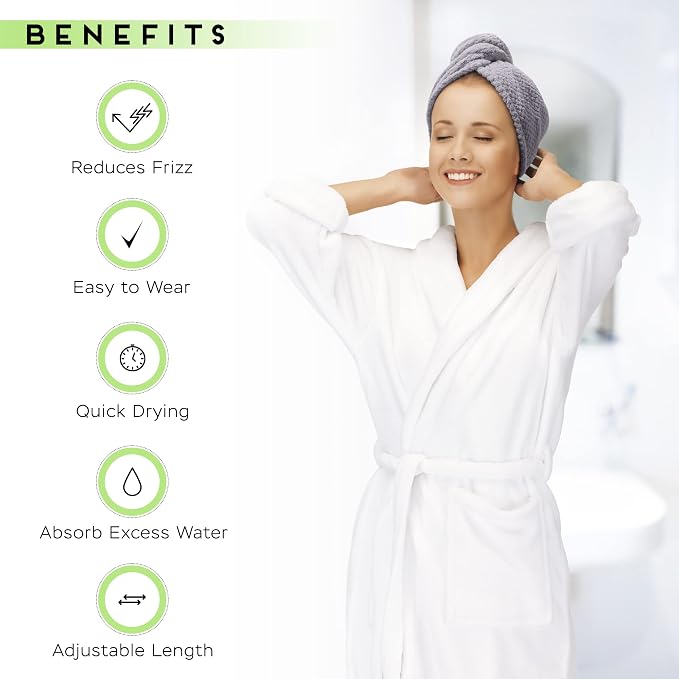 SimpleField 2 Pack Microfiber Hair Towel Wrap - Image 4