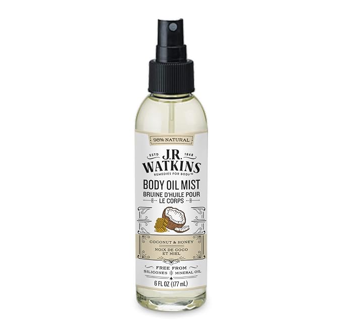 JR Watkins Natural Hydrating Body Oil Mist, Coconut Milk & Honey, Moisturizing by JRWatkins