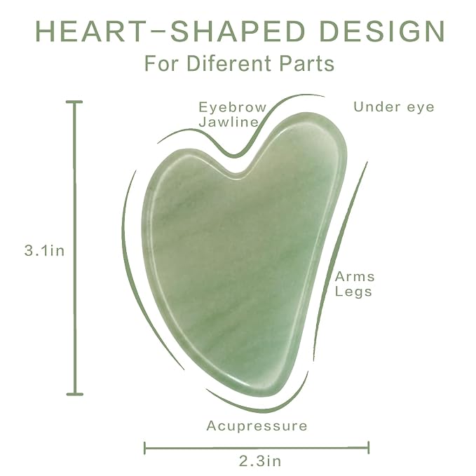 Gua Sha Facial Tools, Natural Jade Guasha Tool - Image 2