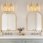 Modern Bathroom Vanity Light, 2-Light Gold Wall Sconce - Image 6