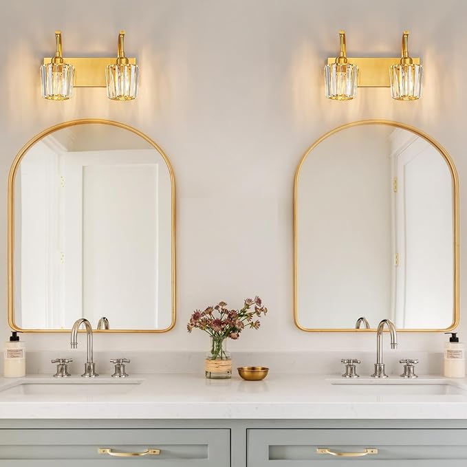 Modern Bathroom Vanity Light, 2-Light Gold Wall Sconce - Image 6