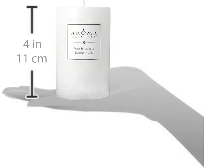 Aroma Naturals Patchouli and Frankincense Essential Oil White Scented Pillar - Image 3