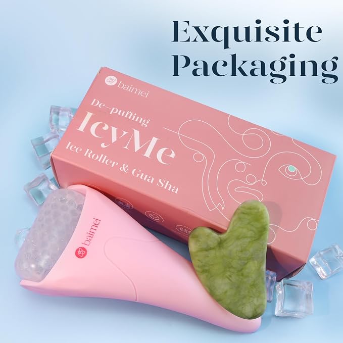 BAIMEI IcyMe Ice Roller for Face and Gua Sha Facial Tool Set, Ice Face Roller - Image 6