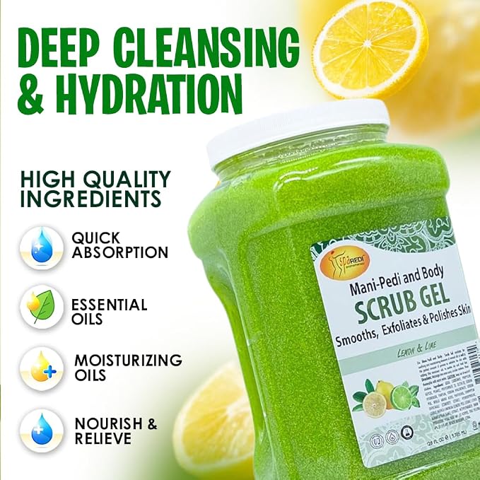 SPA REDI – Lemon & Lime Pumice Scrub Gel, Exfoliating, Hydrating & Nourishing - Image 5