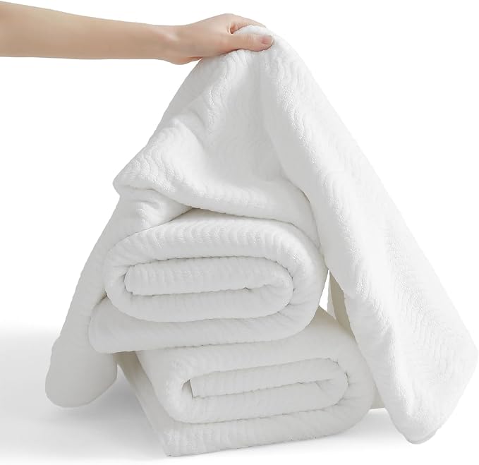 4 Piece Extra Large Bath Towel 35"x70" Oversized Bath Sheet White Bath Towel Set - Image 8