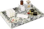 Marble Bathroom Vanity Tray, Natural Luxury Vanity Home Kitchen Bathroom Table by HESHIBI