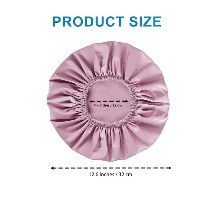 Shower Cap for Women, Double Layer Waterproof Bath Cap, Reusable Hair Protector - Image 4