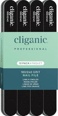 Cliganic 12 Pack Nail File Set: 180/240 Grit | Professional Emery Boards by Cliganic