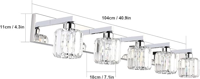 Aipsun Crystal Bathroom Vanity Light Stainless Steel Modern Vanity Light 5 - Image 5