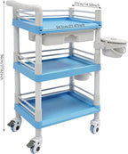 Salon Storage Cart, 3 Tier Rolling Beauty Organizer - Image 2