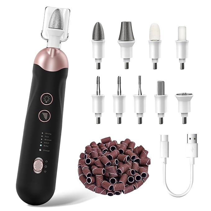 Professional Manicure Pedicure Kit, Cordless Electric Nail File Set, by Hoxida