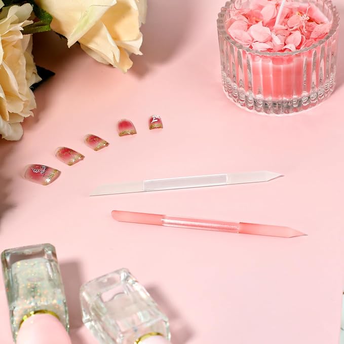 Glass Cuticle Pusher Set of 2 Manicure Sticks - Image 7