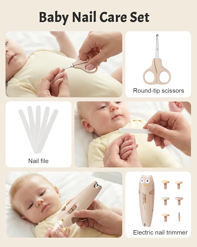Lictin Baby Healthcare and Grooming Kit, 26 in 1 Rechargeable Baby Nail Trimmer - Image 7