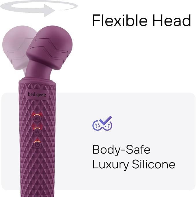 bed geek Handheld Cordless Personal Wand Massager – Waterproof, USB Rechargeable - Image 4