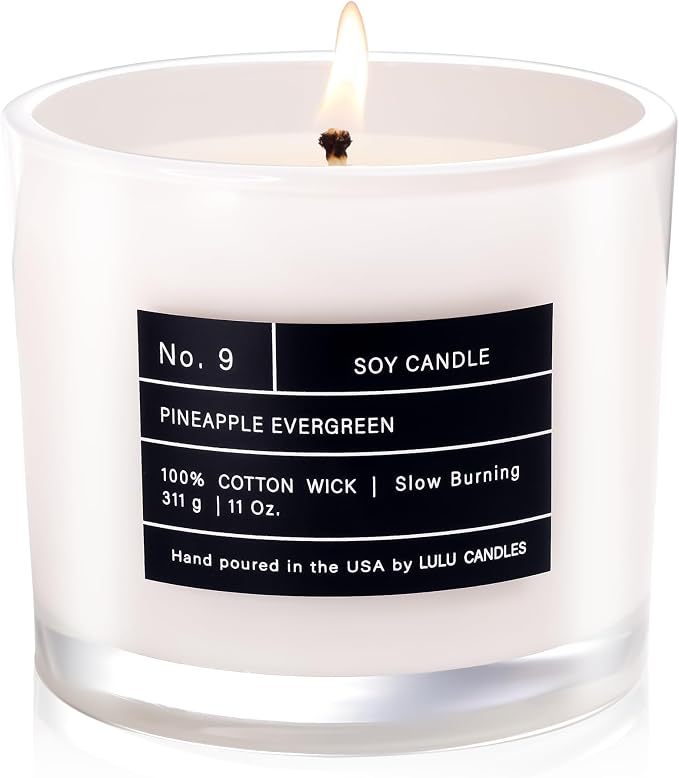 Lulu Candles | Pineapple Evergreen | Luxury Scented Soy Jar Candle | Hand by LULUCANDLES