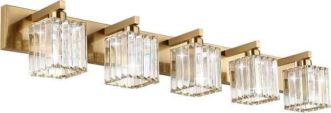 Aipsun Bathroom Vanity Lights Fixtures Crystal Vanity Light 5 Light Modern by Aipsun