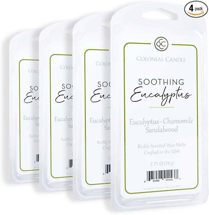 Colonial Candle Soothing Eucalyptus Wax Melts, Wax Melt Warmer Cubes, Long by ColonialCandle