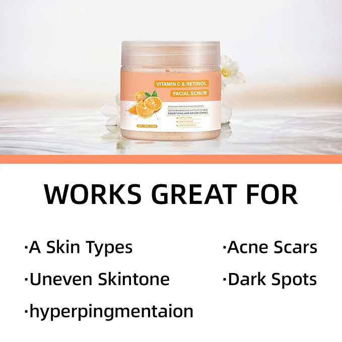 Vitamin C and Retinol Facial Scrub Face Scrubs Exfoliating Face Wash Vitamin C - Image 4