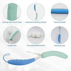 Shower Back Brush with Long Handle, 15.35" Body Brush, Long Handled Sponge Body - Image 5