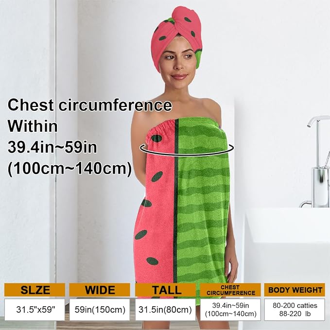 Watermelon Towel Wrap for Women - Image 2