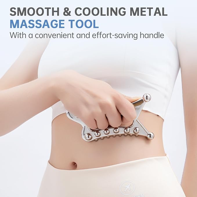 Metal Body Gua Sha Tool, 5 in 1 Muscle Scraper Tool, Lymphatic Drainage Massager - Image 3
